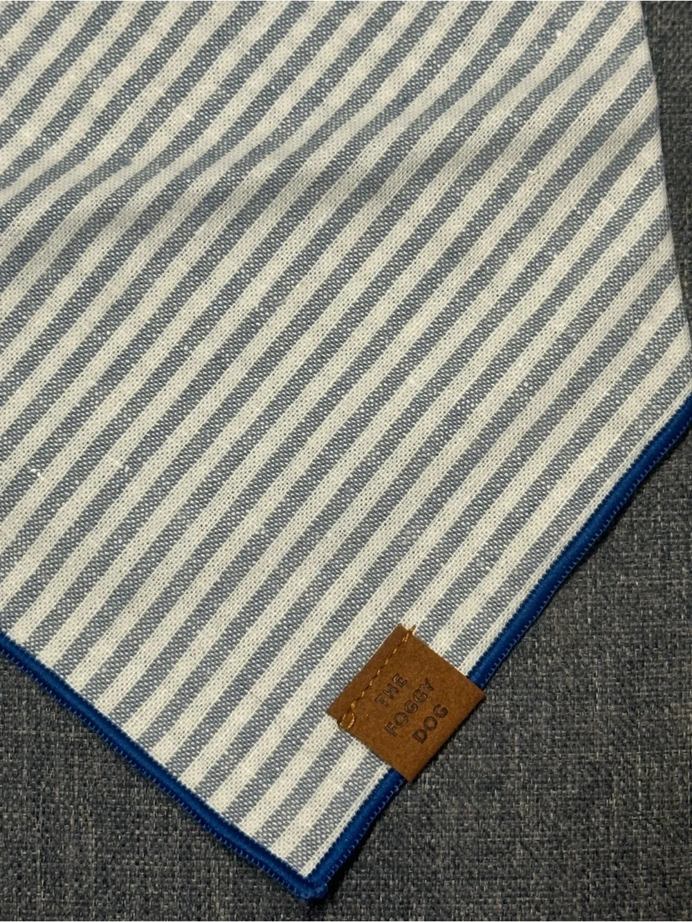 The Foggy Dog Lake Blue Stripe Dog Bandana